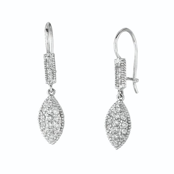 0.65 CT Diamond Marquise-Shape Drop Earrings 14K